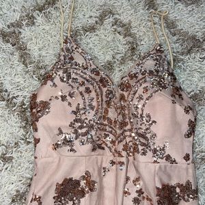 Beige Sparkly Midi Dress